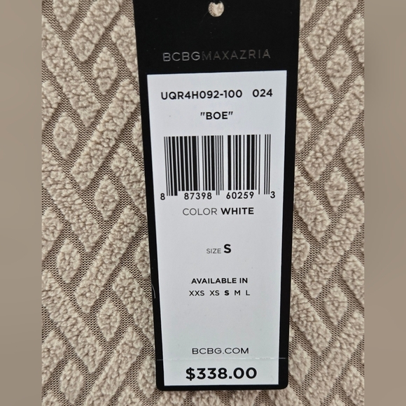 C - NWT BCBGMaxazria white jacquard jacket "boe" - Picture 5 of 9